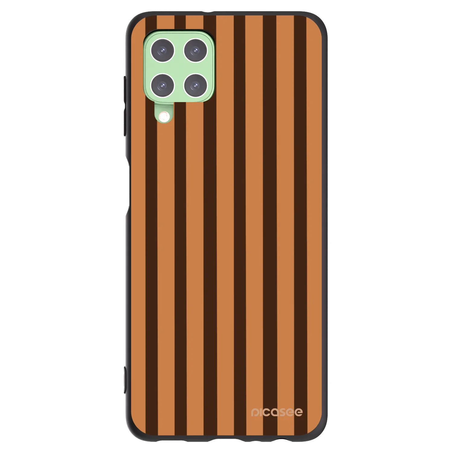 Picasee fekete szilikon tok az alábbi mobiltelefonokra Samsung Galaxy A22 A225F 4G - Caramel lines