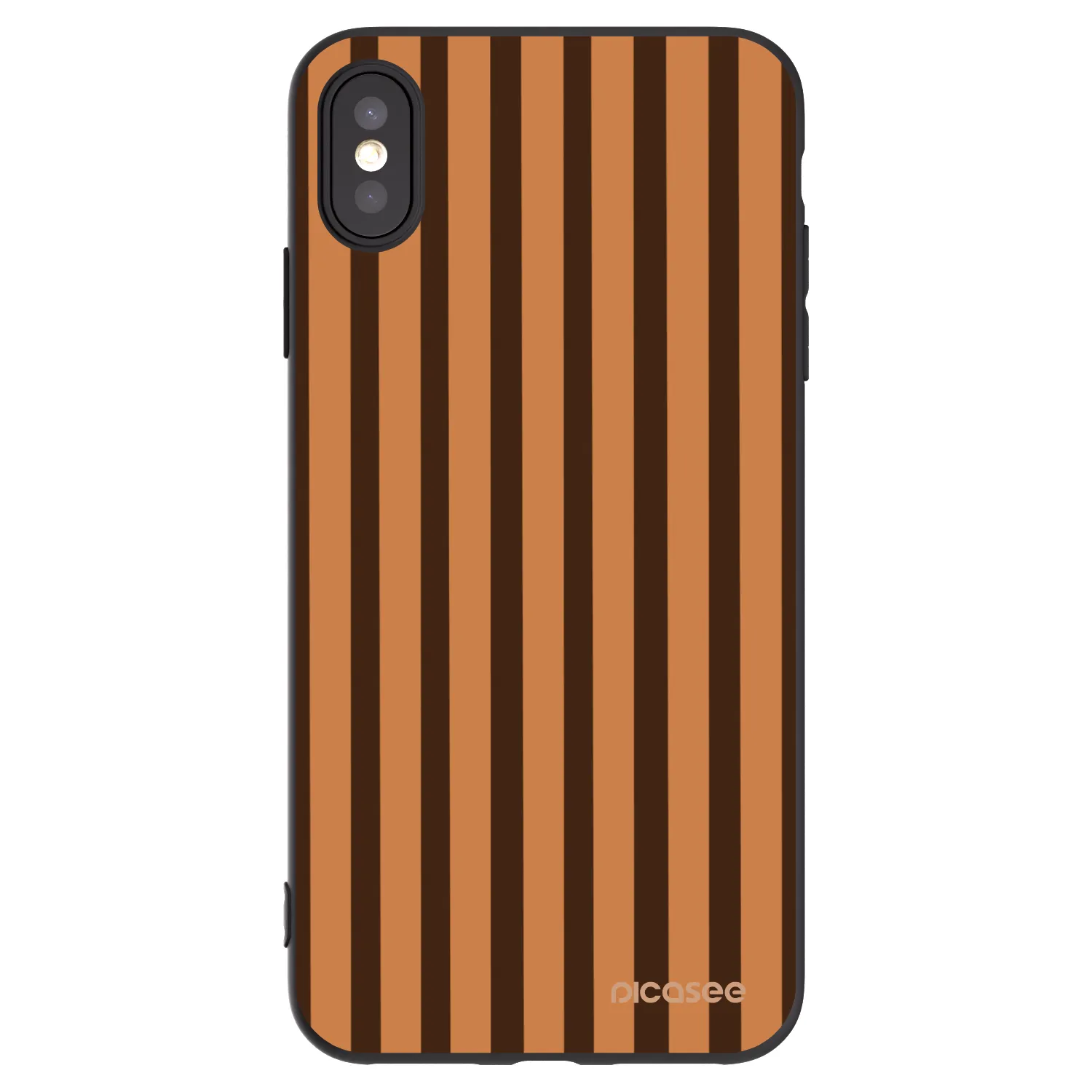 Picasee fekete szilikon tok az alábbi mobiltelefonokra Apple iPhone XS Max - Caramel lines