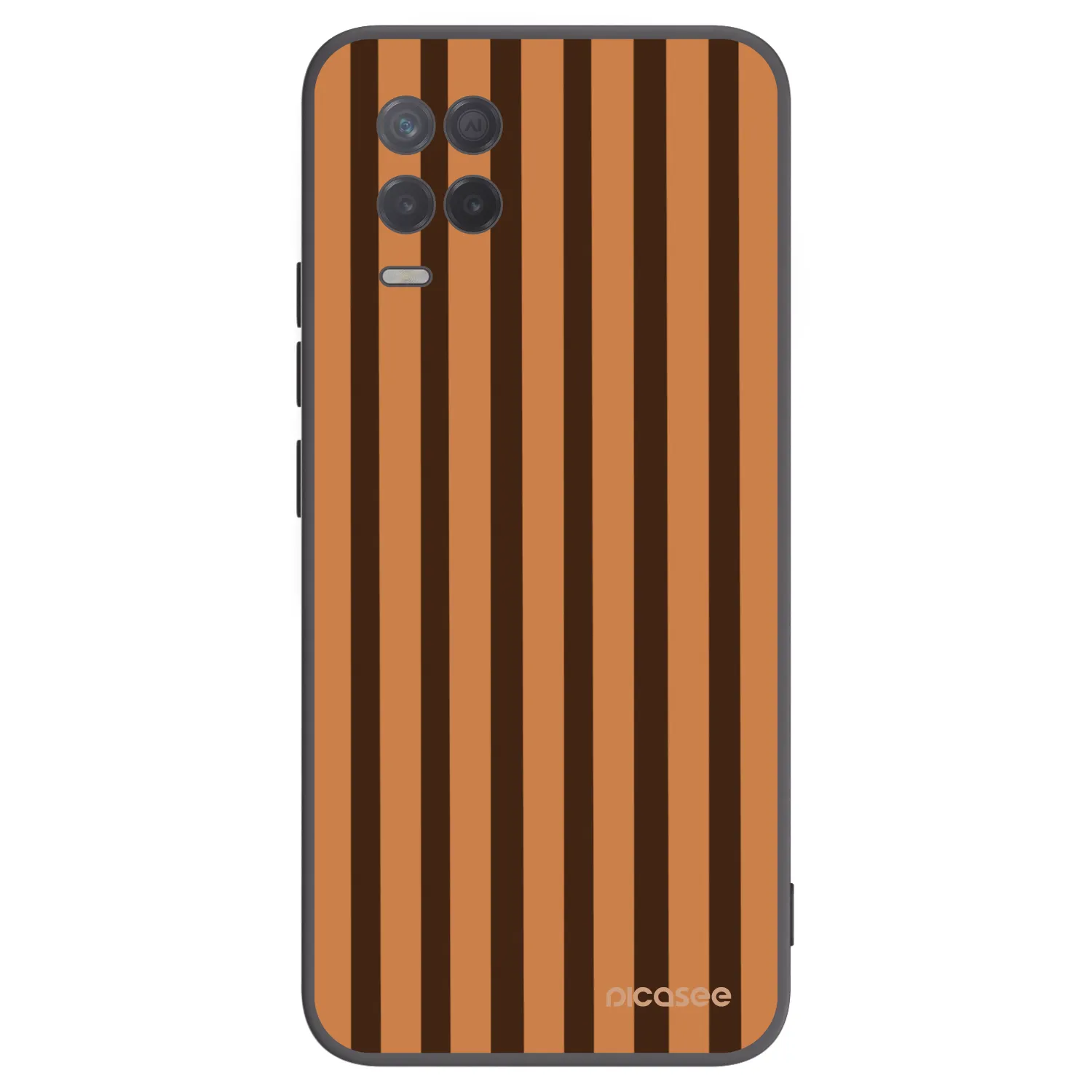 Picasee fekete szilikon tok az alábbi mobiltelefonokra Realme 8 5G - Caramel lines