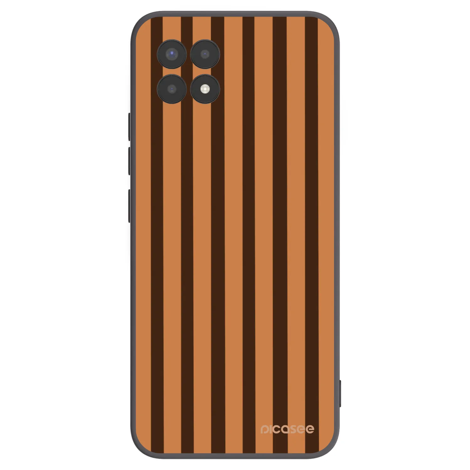 Picasee fekete szilikon tok az alábbi mobiltelefonokra Realme 8i - Caramel lines