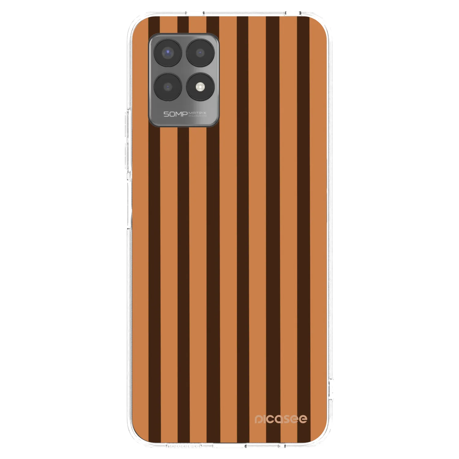 Picasee átlátszó szilikon tok az alábbi mobiltelefonokra Realme 8i - Caramel lines