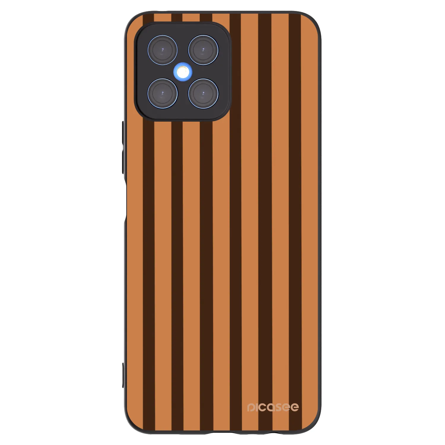 Picasee fekete szilikon tok az alábbi mobiltelefonokra Honor X8 4G - Caramel lines