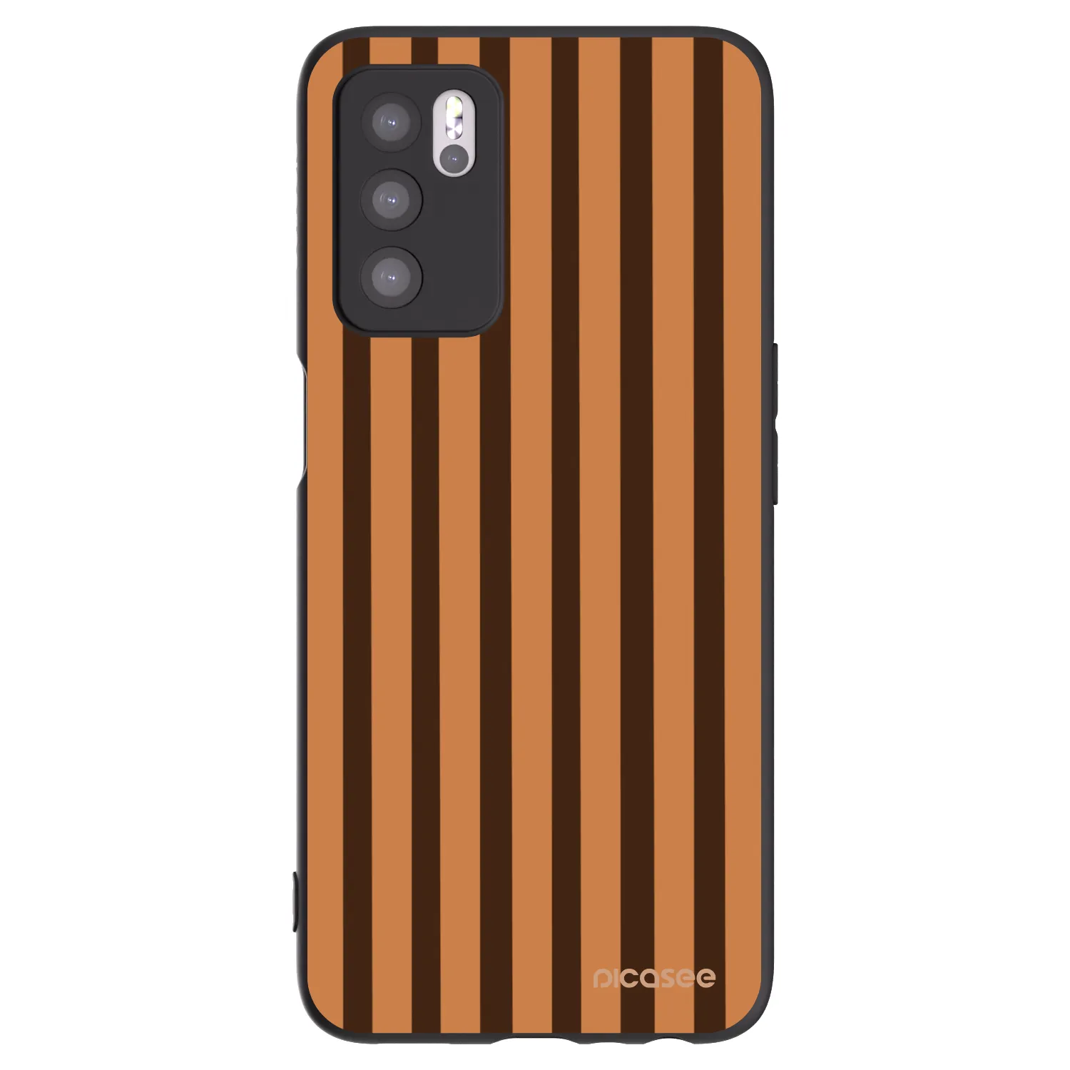 Picasee fekete szilikon tok az alábbi mobiltelefonokra OPPO A16 - Caramel lines