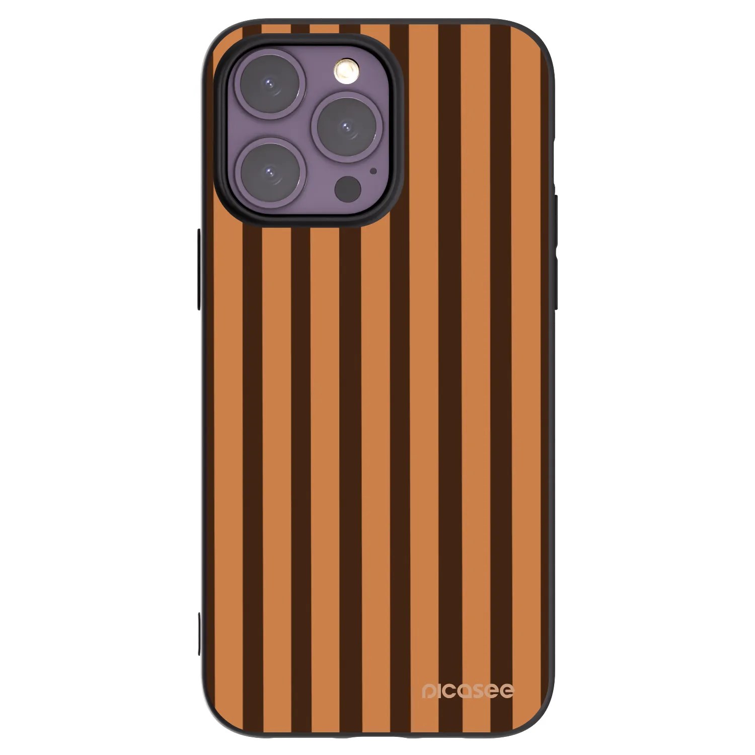 Picasee fekete szilikon tok az alábbi mobiltelefonokra Apple iPhone 14 Pro Max - Caramel lines
