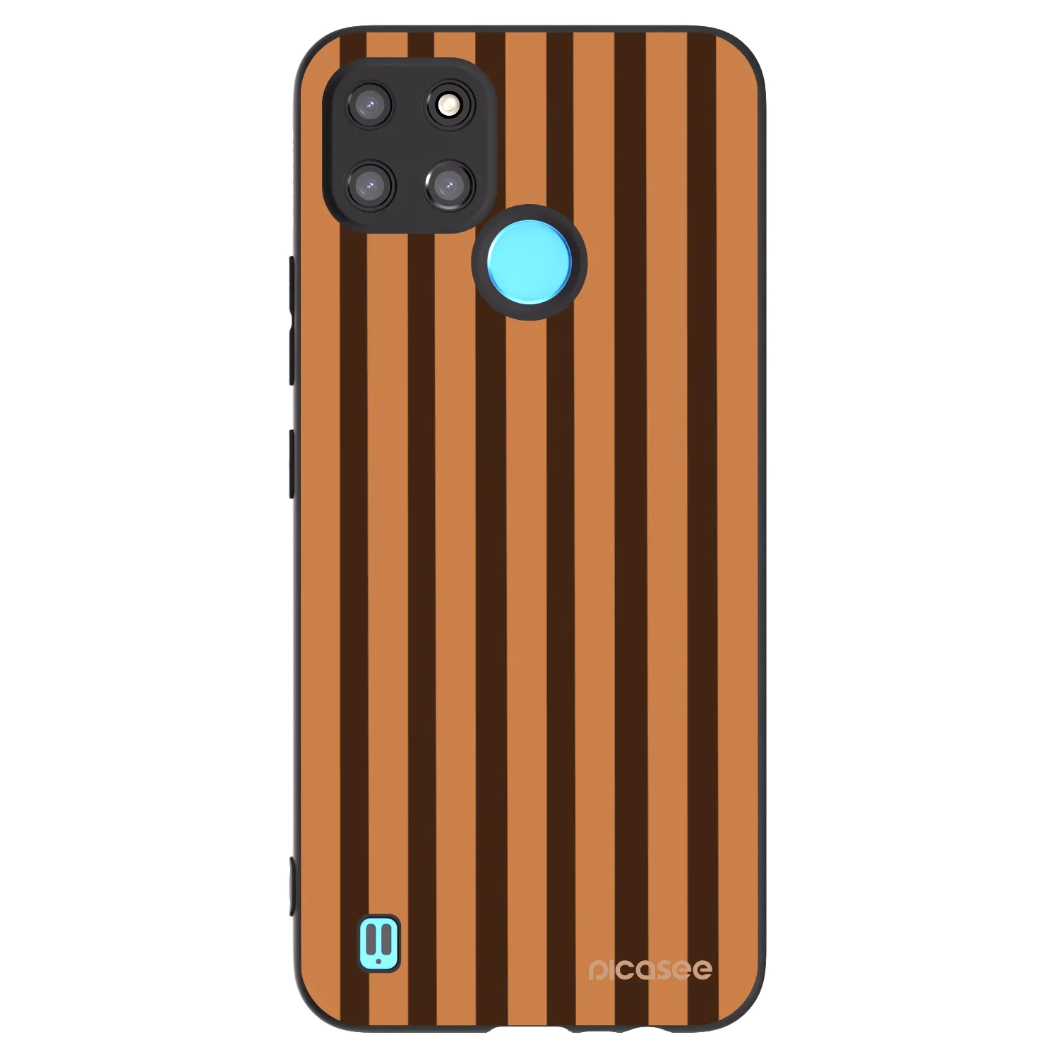 Picasee fekete szilikon tok az alábbi mobiltelefonokra Realme C21Y - Caramel lines