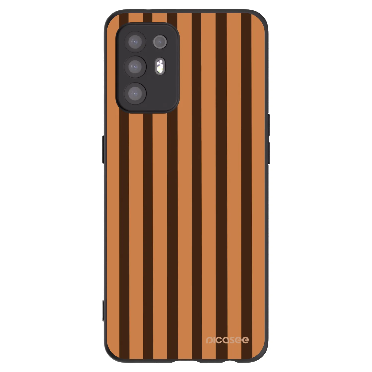 Picasee fekete szilikon tok az alábbi mobiltelefonokra OPPO A94 5G - Caramel lines