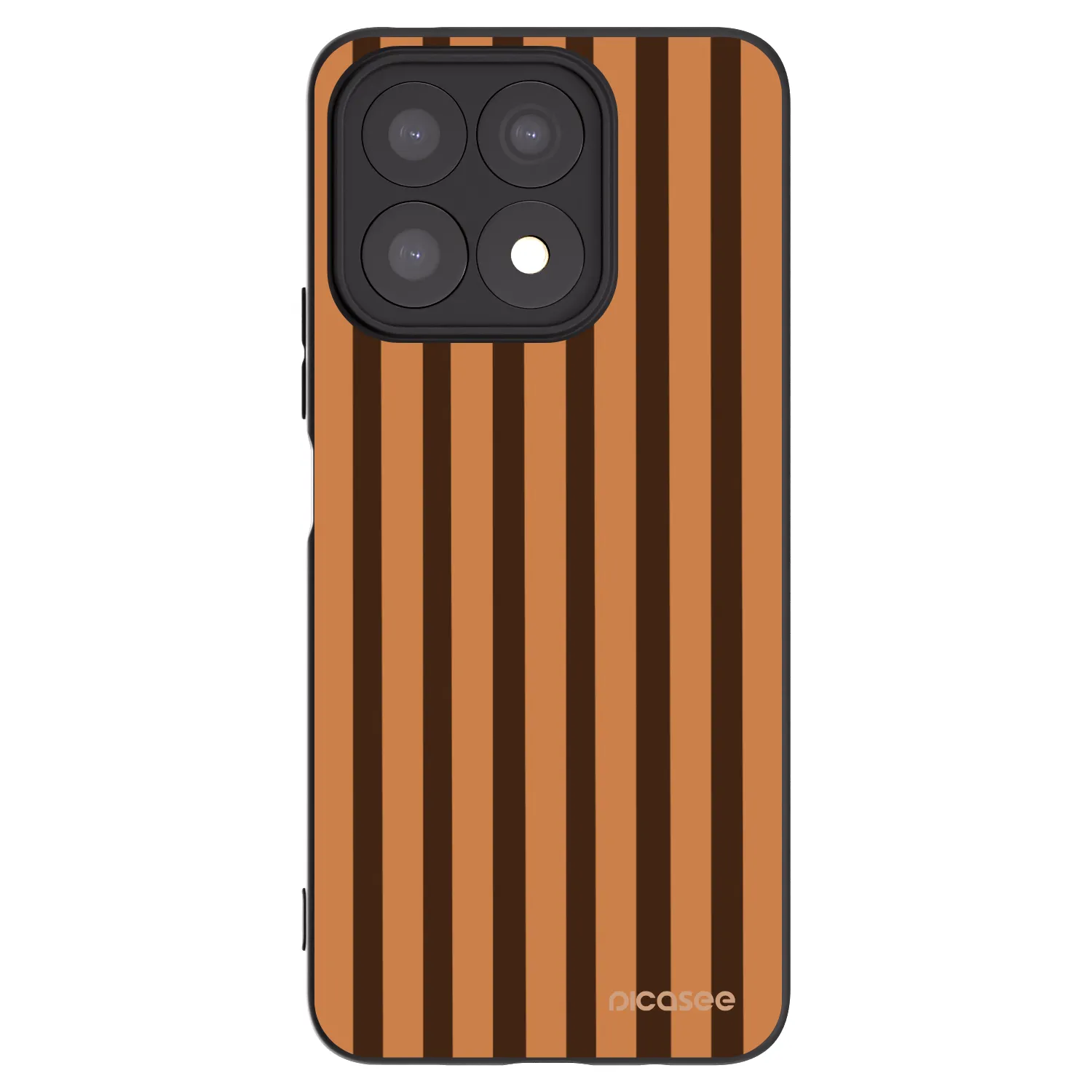 Picasee fekete szilikon tok az alábbi mobiltelefonokra Honor X8a - Caramel lines