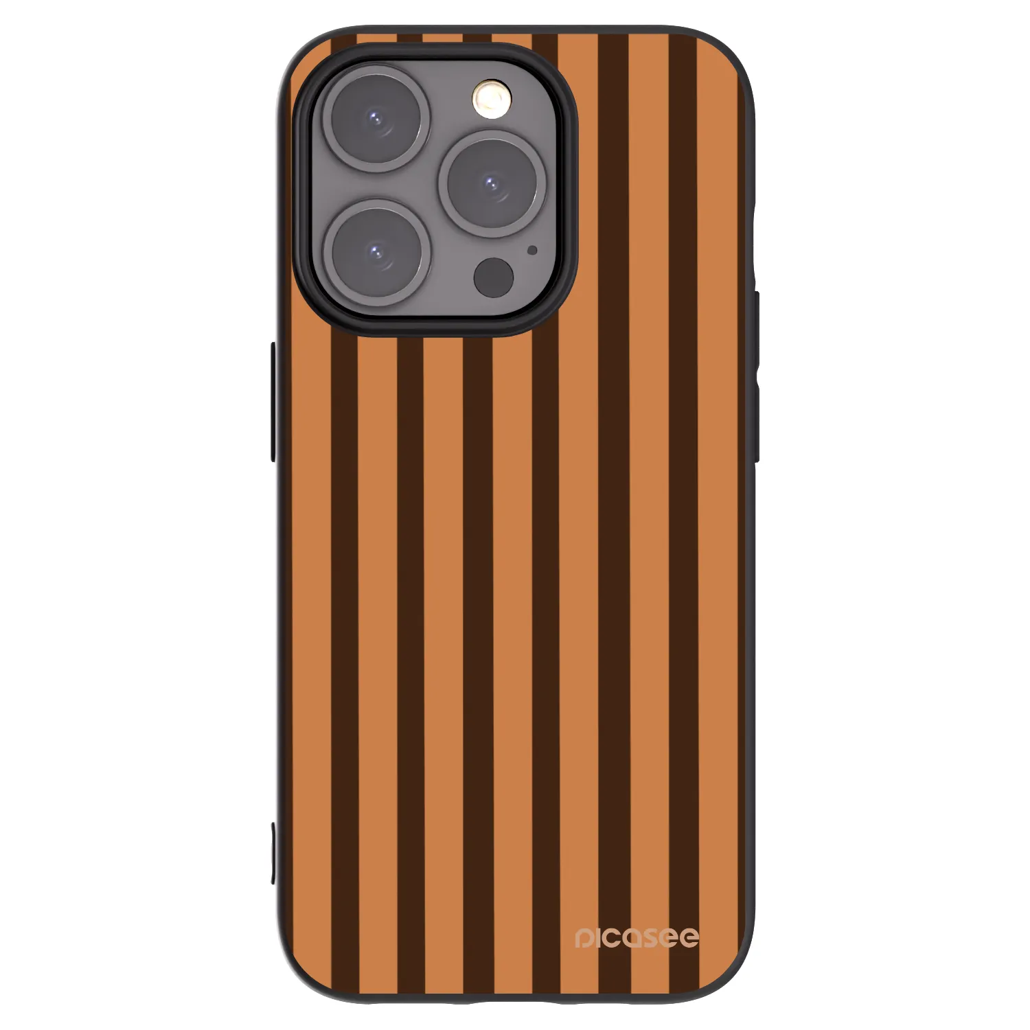 Picasee fekete szilikon tok az alábbi mobiltelefonokra Apple iPhone 15 Pro - Caramel lines