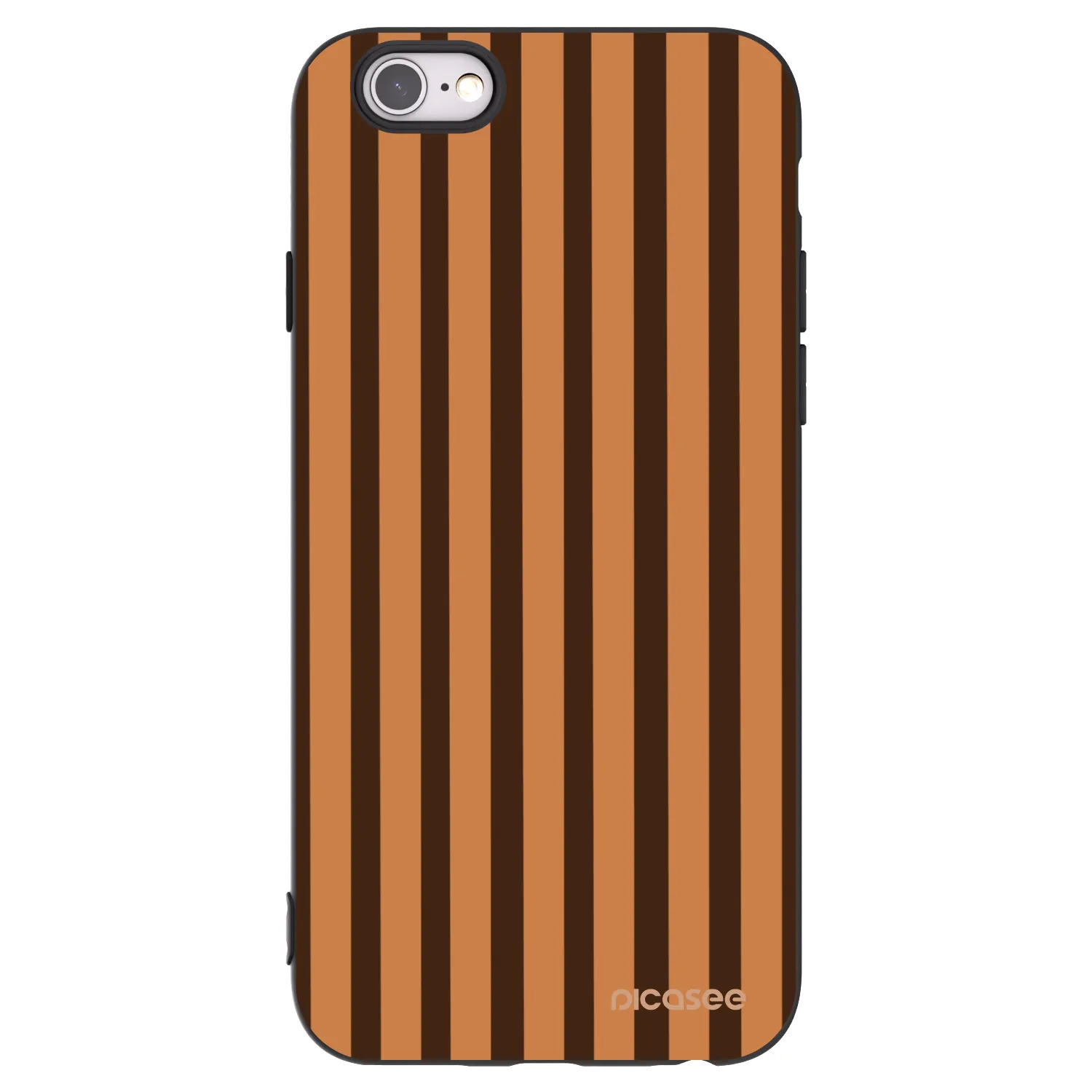Picasee fekete szilikon tok az alábbi mobiltelefonokra Apple iPhone 6/6S - Caramel lines