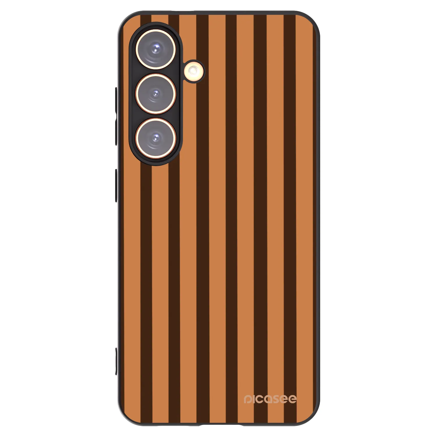Picasee fekete szilikon tok az alábbi mobiltelefonokra Samsung Galaxy S24 S921B 5G - Caramel lines