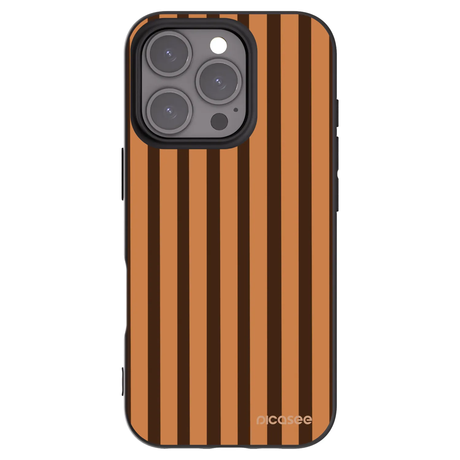 Picasee fekete szilikon tok az alábbi mobiltelefonokra Apple iPhone 16 Pro - Caramel lines