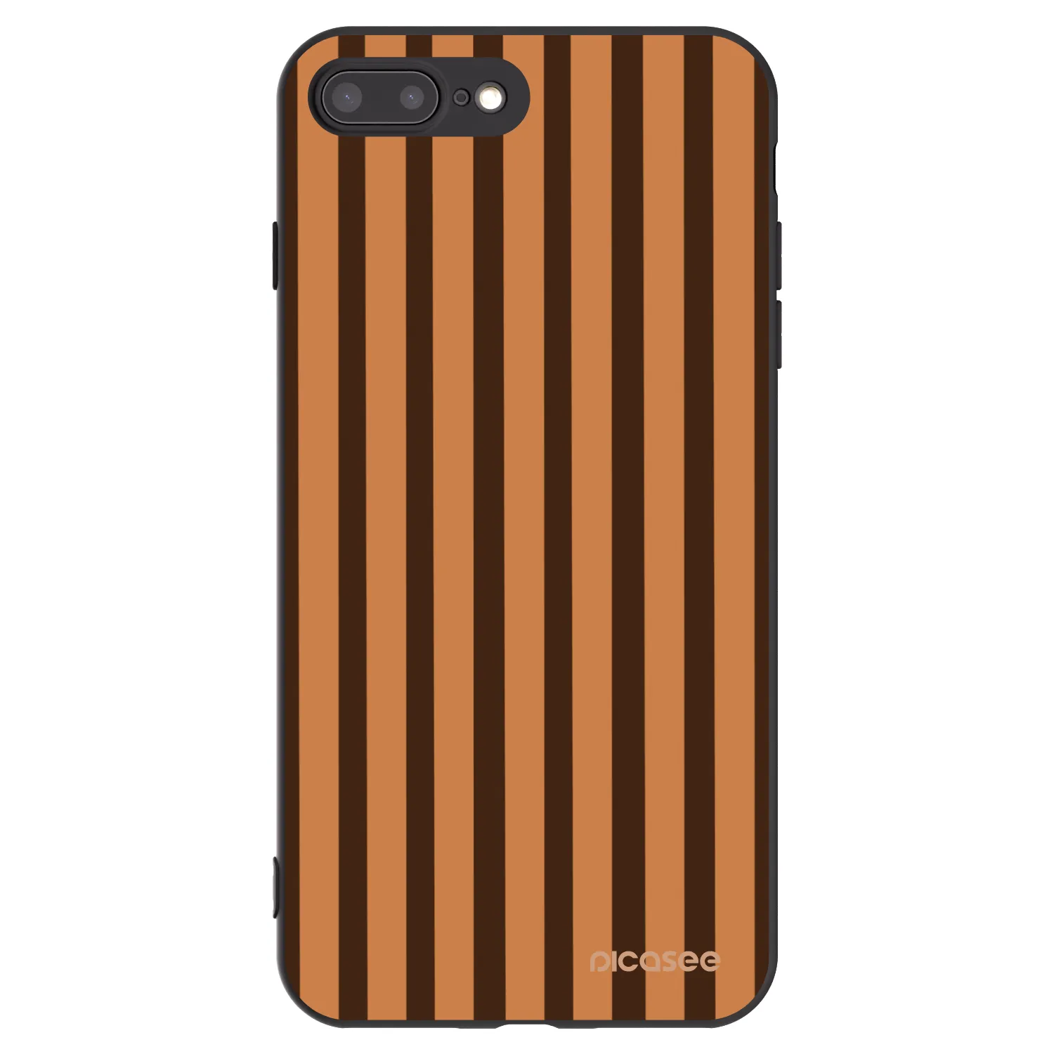 Picasee fekete szilikon tok az alábbi mobiltelefonokra Apple iPhone 8 Plus - Caramel lines