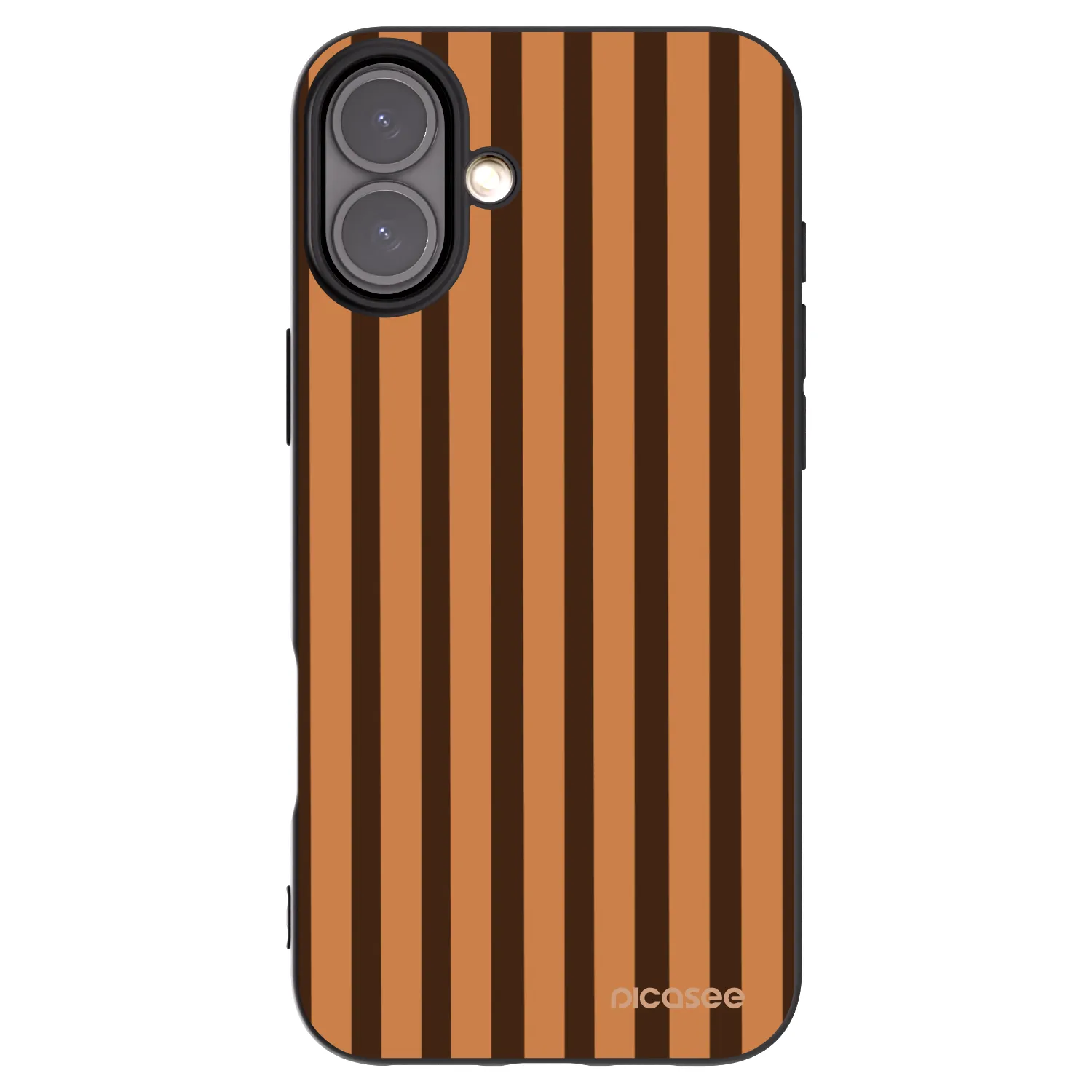 Picasee fekete szilikon tok az alábbi mobiltelefonokra Apple iPhone 16 Plus - Caramel lines