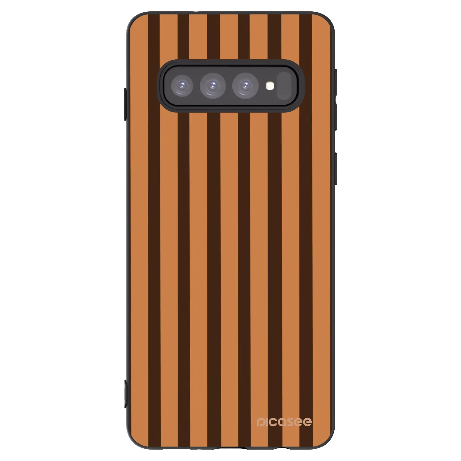 Picasee fekete szilikon tok az alábbi mobiltelefonokra Samsung Galaxy S10 G973 - Caramel lines