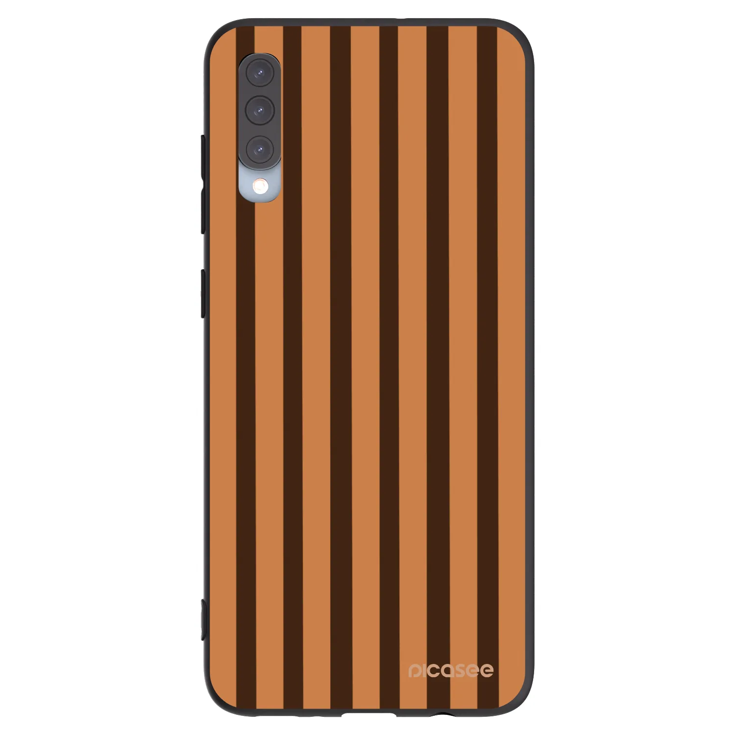 Picasee fekete szilikon tok az alábbi mobiltelefonokra Samsung Galaxy A70 A705F - Caramel lines