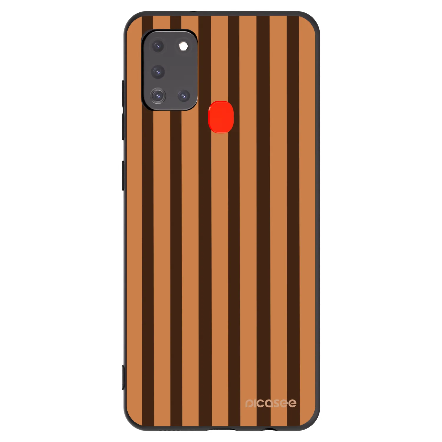 Picasee fekete szilikon tok az alábbi mobiltelefonokra Samsung Galaxy A21s - Caramel lines