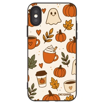 Picasee fekete szilikon tok az alábbi mobiltelefonokra Apple iPhone X/XS - Fall vibes