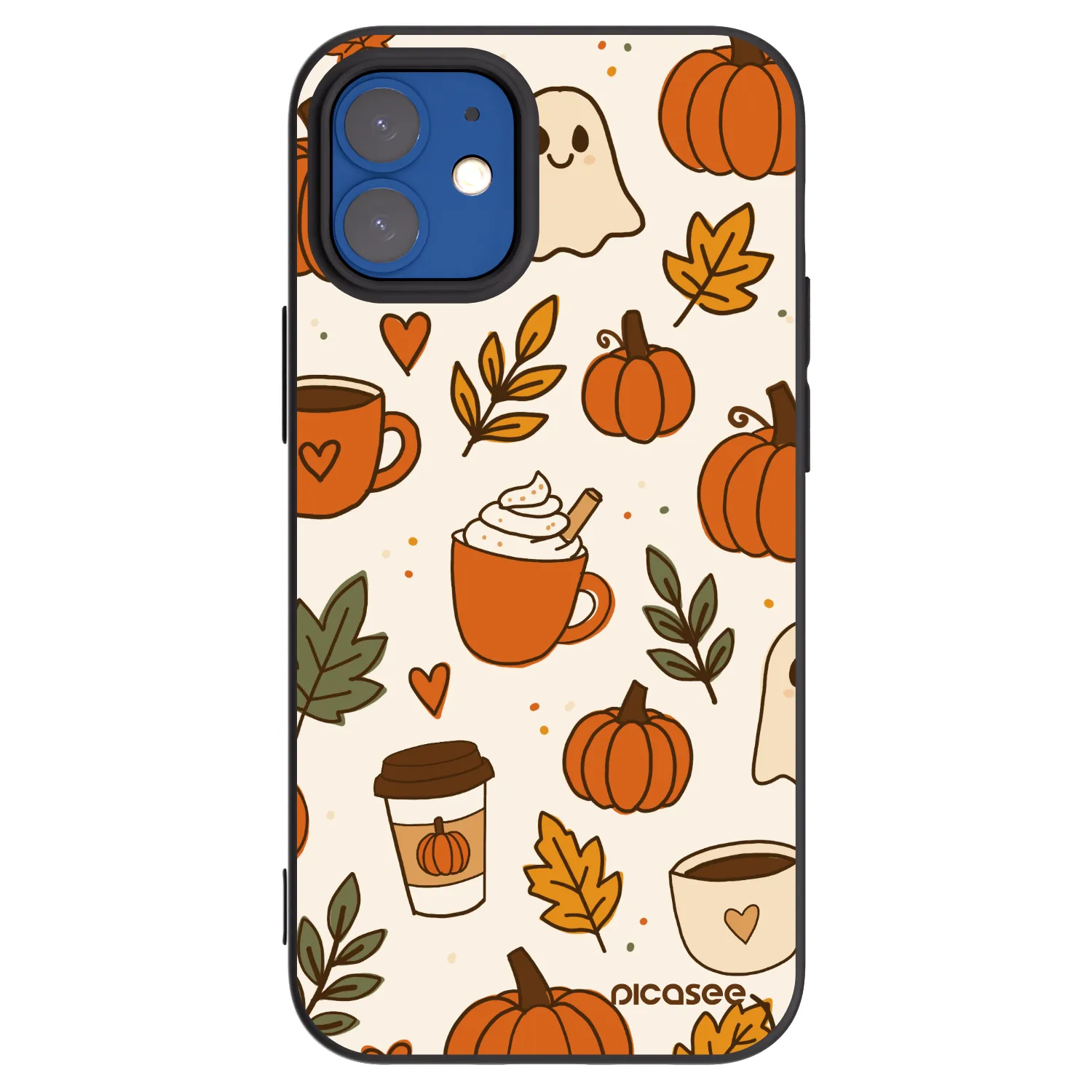 Picasee fekete szilikon tok az alábbi mobiltelefonokra Apple iPhone 12 mini - Fall vibes