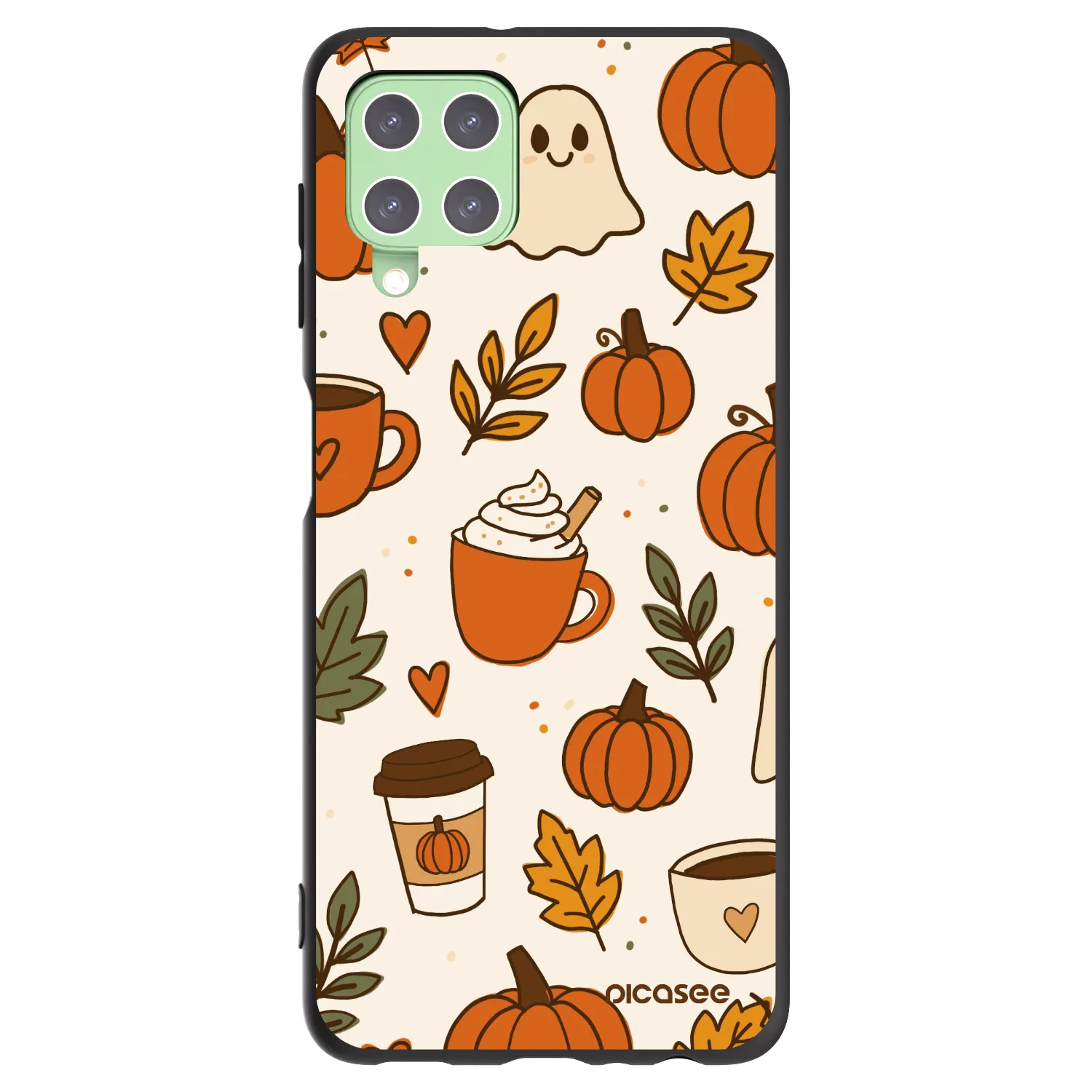 Picasee fekete szilikon tok az alábbi mobiltelefonokra Samsung Galaxy A22 A225F 4G - Fall vibes