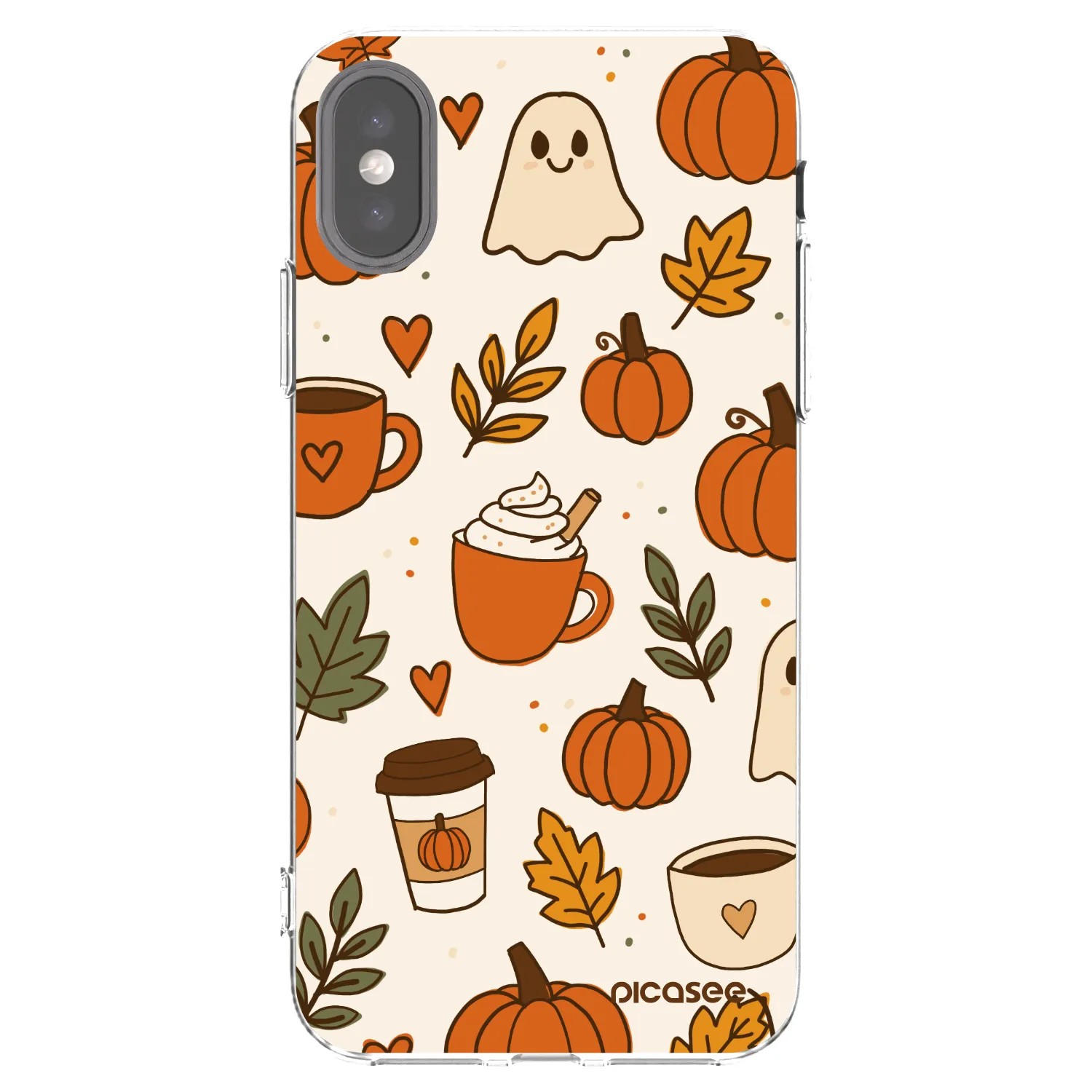 Picasee átlátszó szilikon tok az alábbi mobiltelefonokra Apple iPhone X/XS - Fall vibes