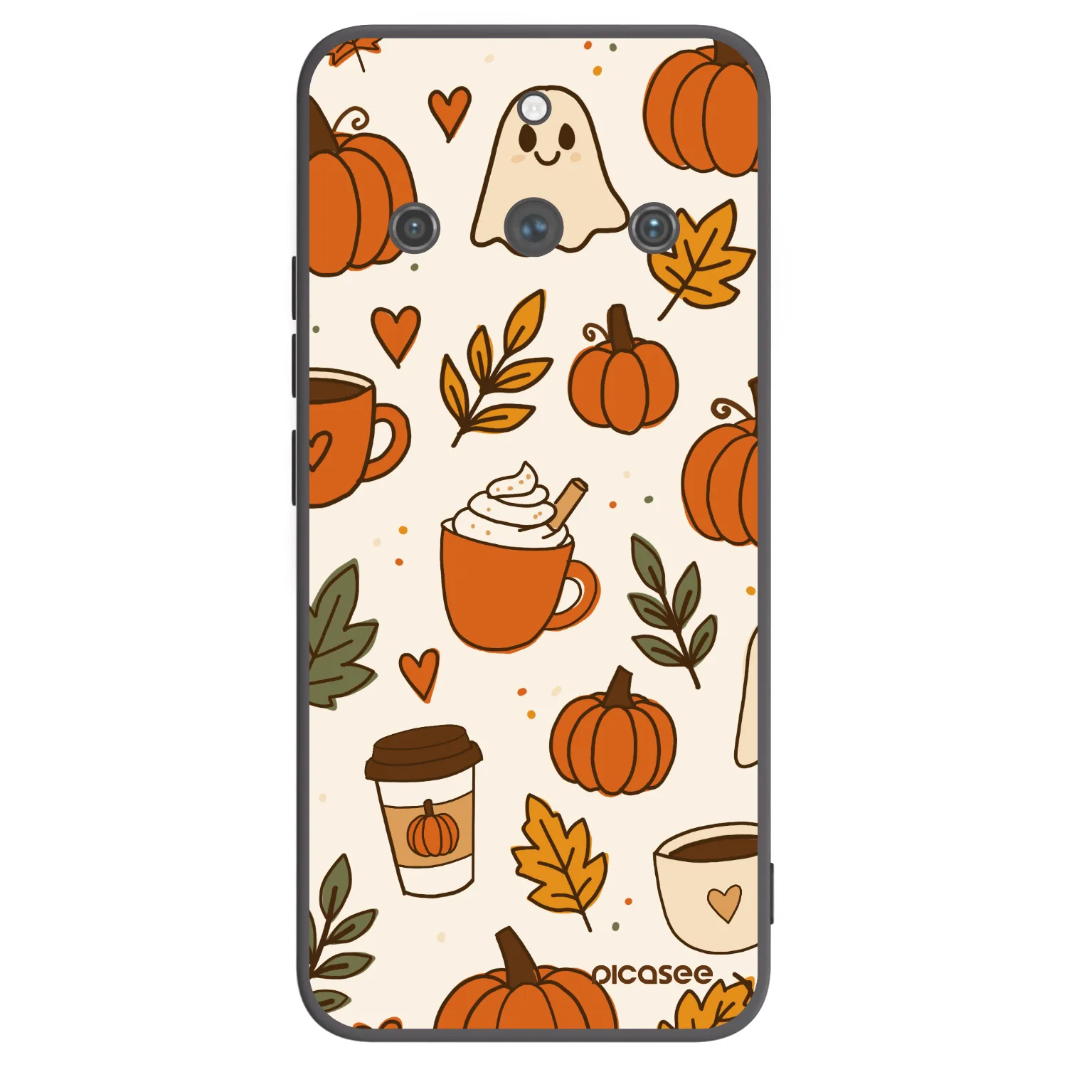 Picasee fekete szilikon tok az alábbi mobiltelefonokra Realme 11 Pro+ - Fall vibes