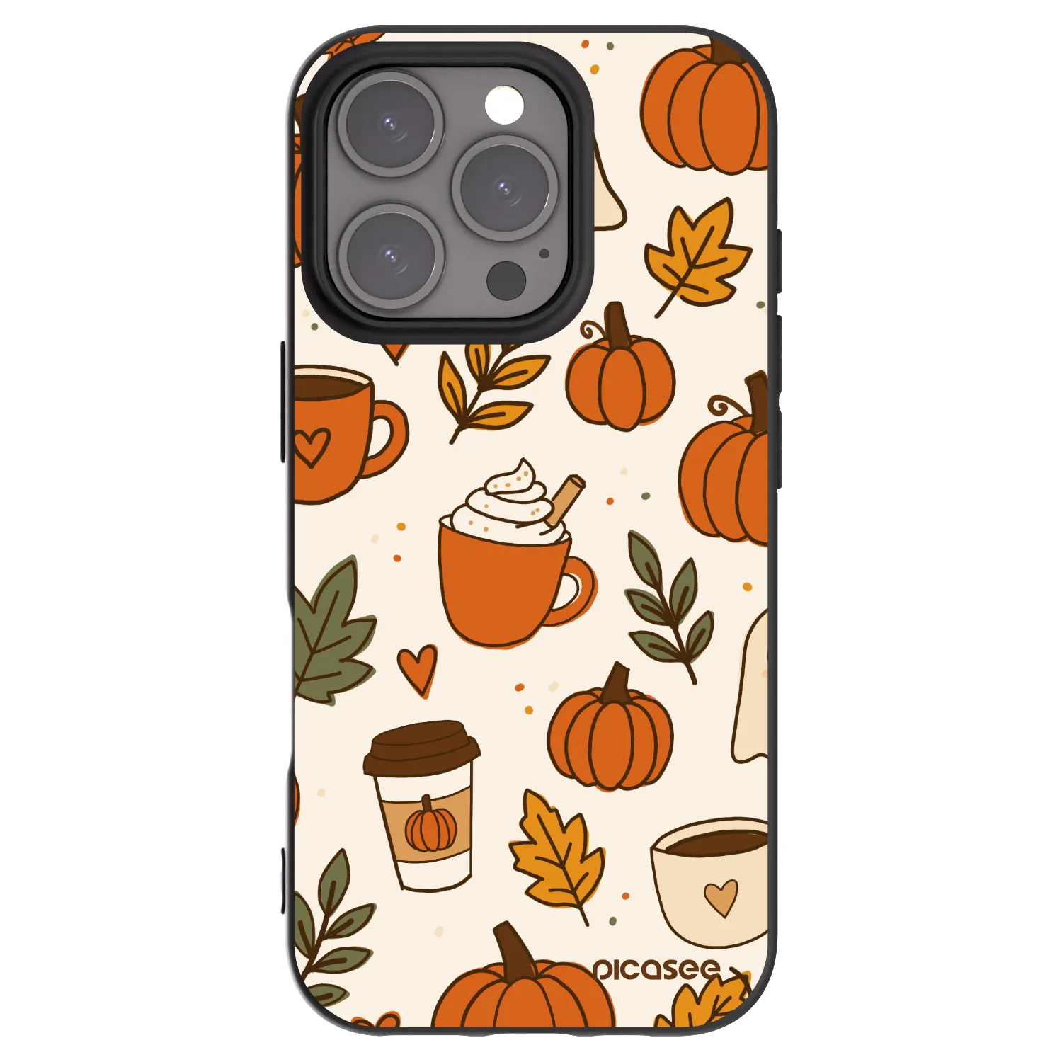 Picasee fekete szilikon tok az alábbi mobiltelefonokra Apple iPhone 16 Pro - Fall vibes
