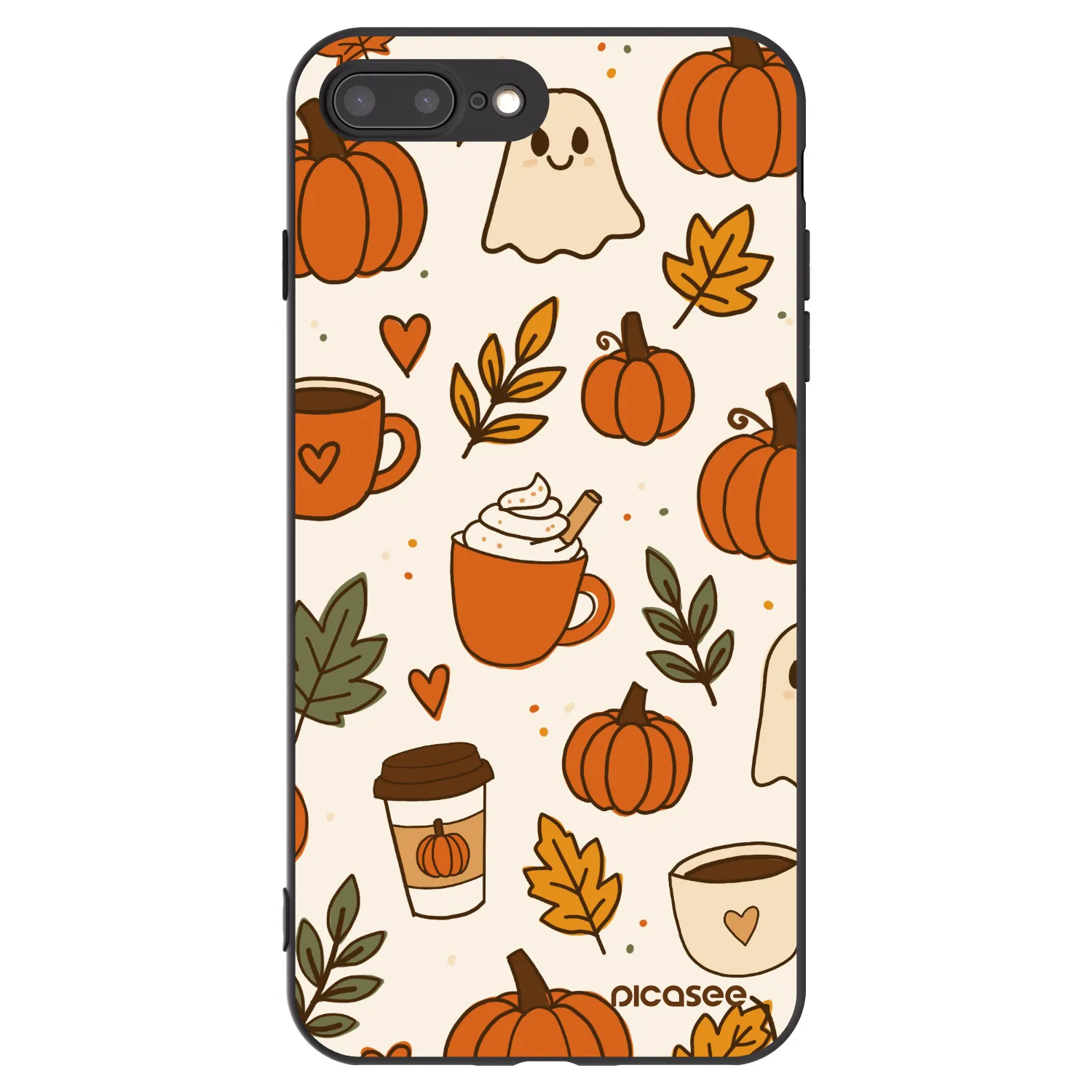 Picasee fekete szilikon tok az alábbi mobiltelefonokra Apple iPhone 7 Plus - Fall vibes