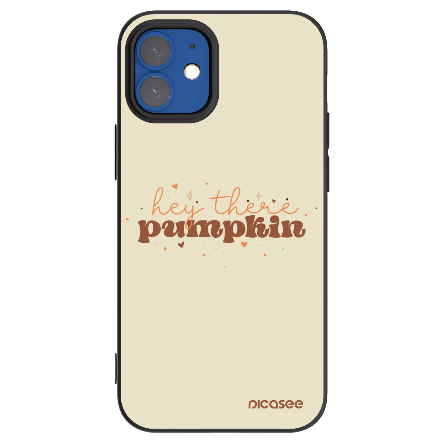 Picasee fekete szilikon tok az alábbi mobiltelefonokra Apple iPhone 12 mini - Hey there pumpkin