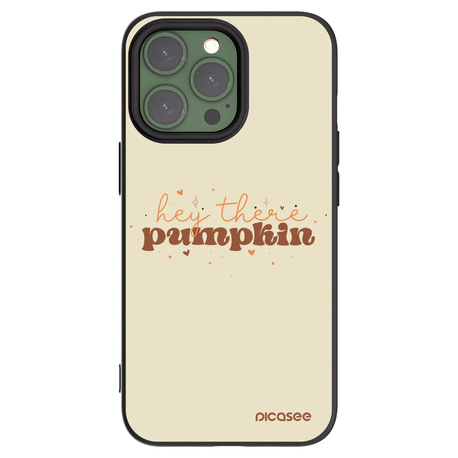 Picasee fekete szilikon tok az alábbi mobiltelefonokra Apple iPhone 13 Pro - Hey there pumpkin