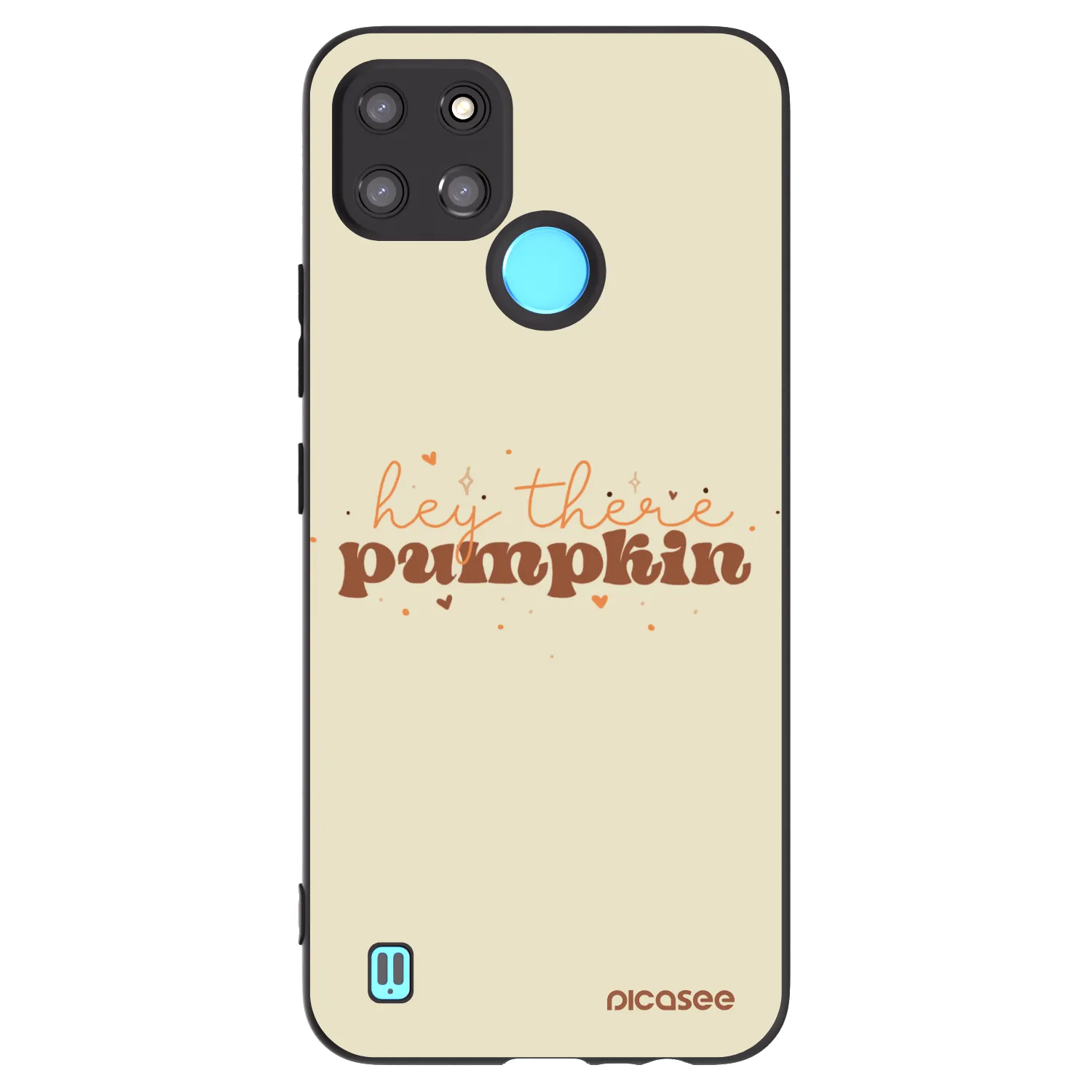Picasee fekete szilikon tok az alábbi mobiltelefonokra Realme C21Y - Hey there pumpkin