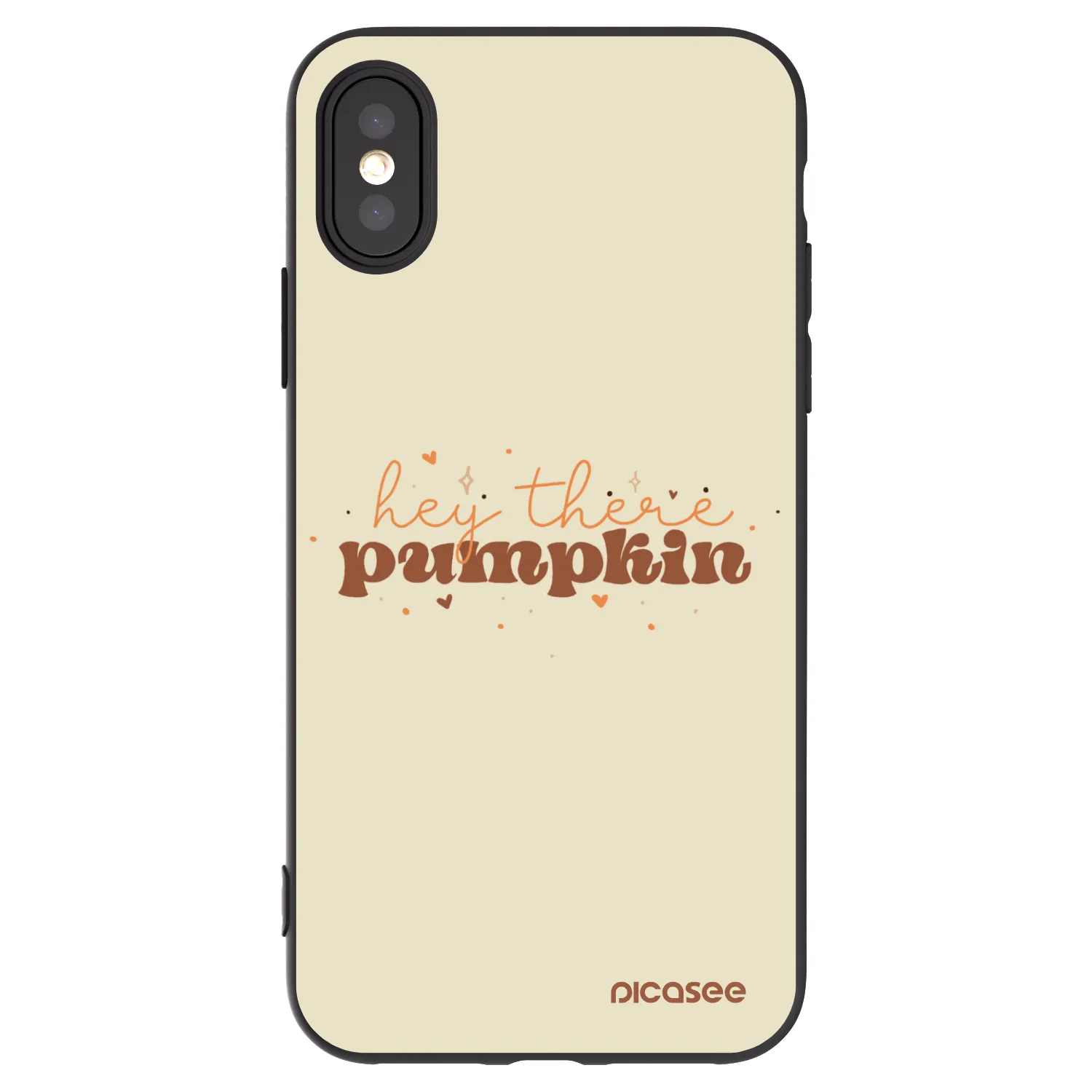 Picasee fekete szilikon tok az alábbi mobiltelefonokra Apple iPhone X/XS - Hey there pumpkin