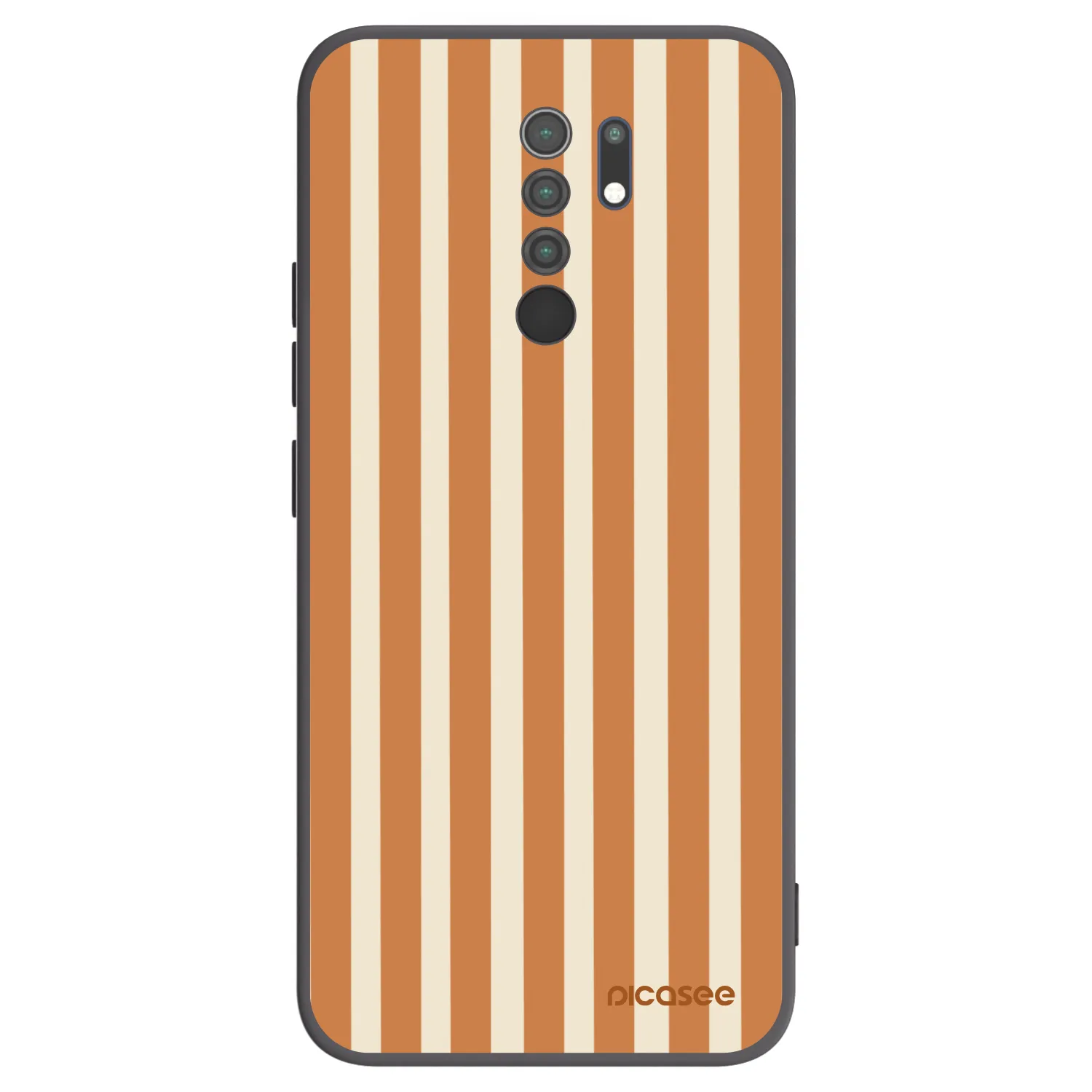 Picasee fekete szilikon tok az alábbi mobiltelefonokra Xiaomi Redmi 9 - Orange lines