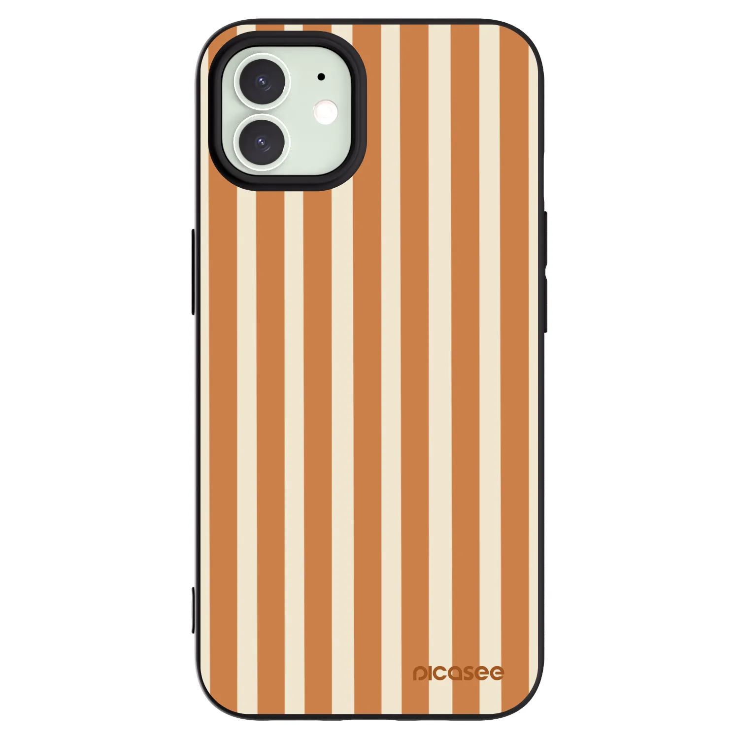 Picasee fekete szilikon tok az alábbi mobiltelefonokra Apple iPhone 12 - Orange lines
