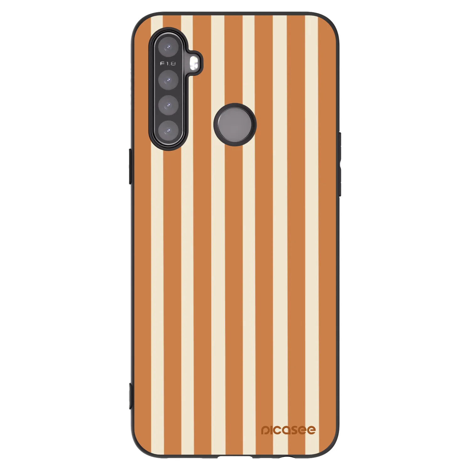 Picasee fekete szilikon tok az alábbi mobiltelefonokra Realme 5 - Orange lines