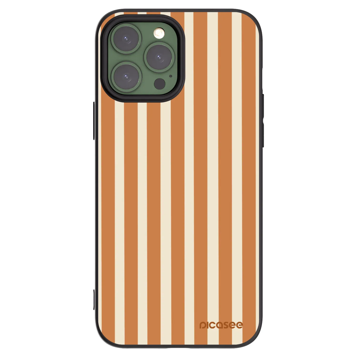 Picasee fekete szilikon tok az alábbi mobiltelefonokra Apple iPhone 13 Pro Max - Orange lines
