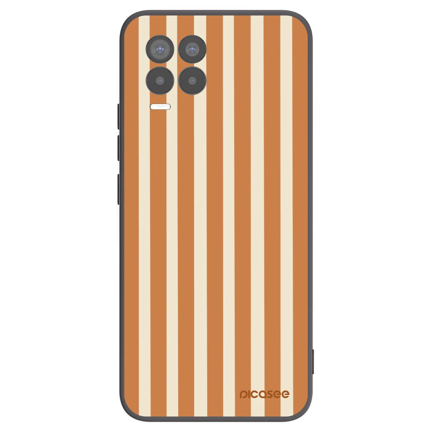 Picasee fekete szilikon tok az alábbi mobiltelefonokra Realme 8 Pro - Orange lines