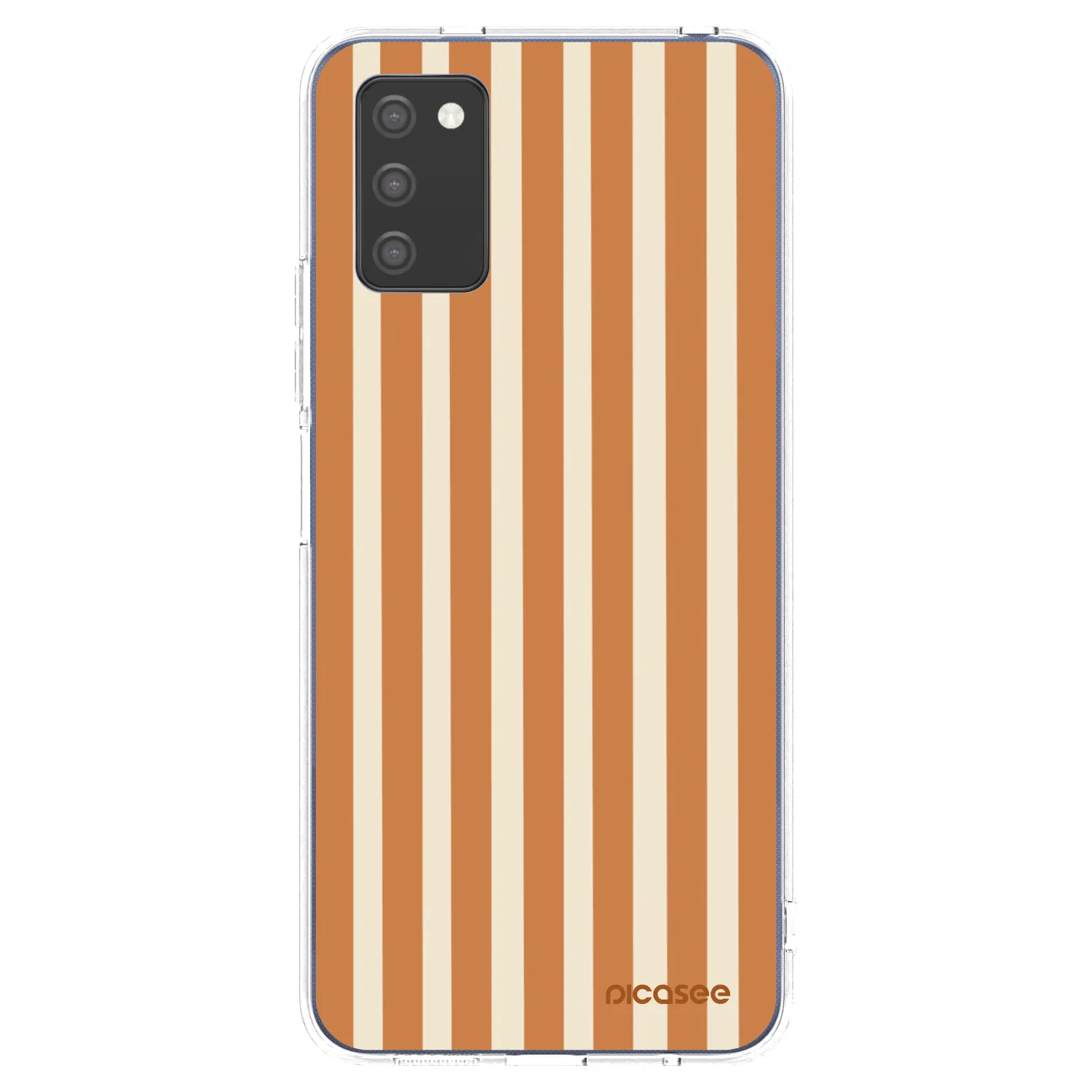 Picasee átlátszó szilikon tok az alábbi mobiltelefonokra Samsung Galaxy A03s A037G - Orange lines