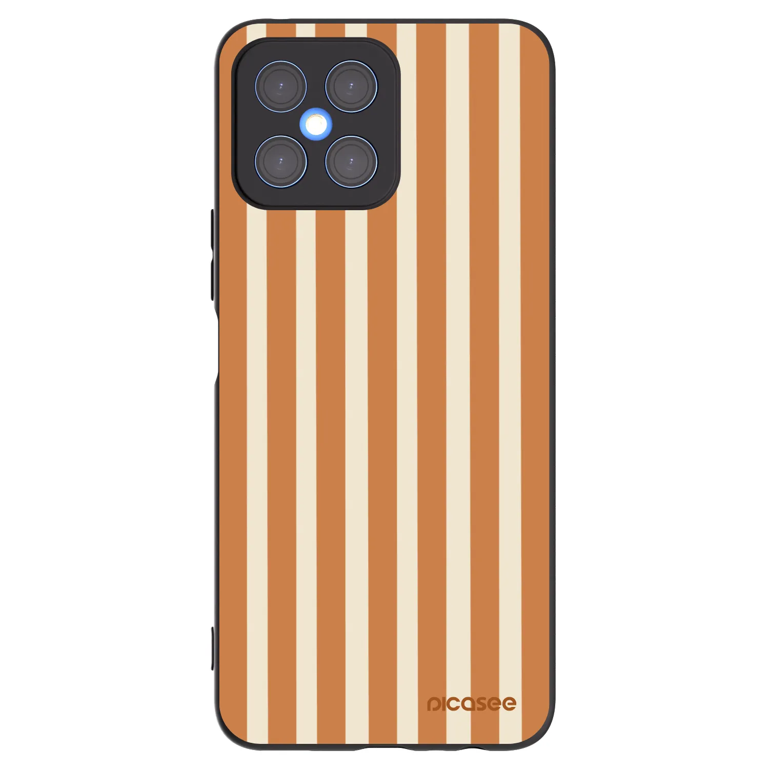 Picasee fekete szilikon tok az alábbi mobiltelefonokra Honor X8 4G - Orange lines