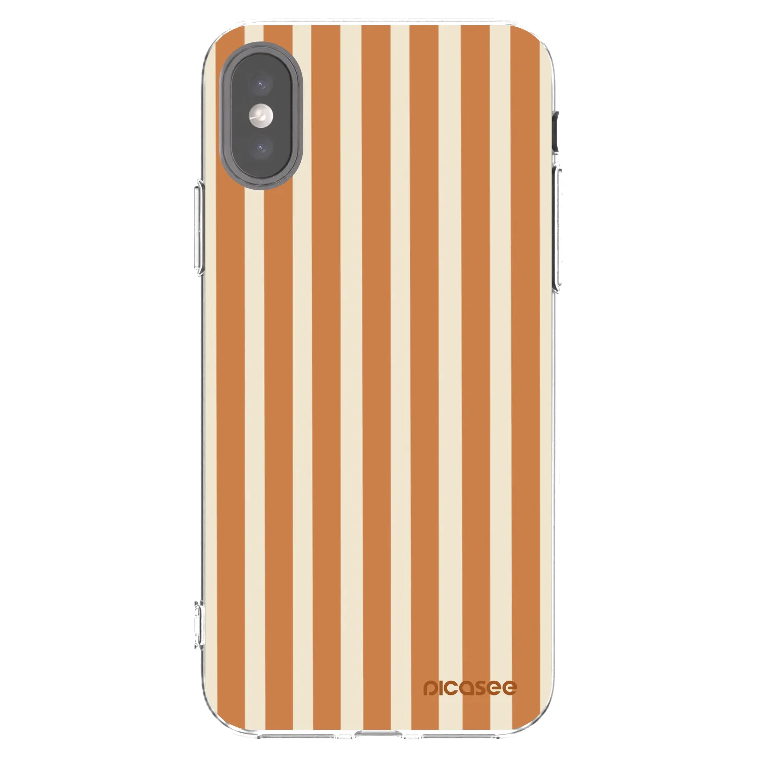 Picasee átlátszó szilikon tok az alábbi mobiltelefonokra Apple iPhone X/XS - Orange lines