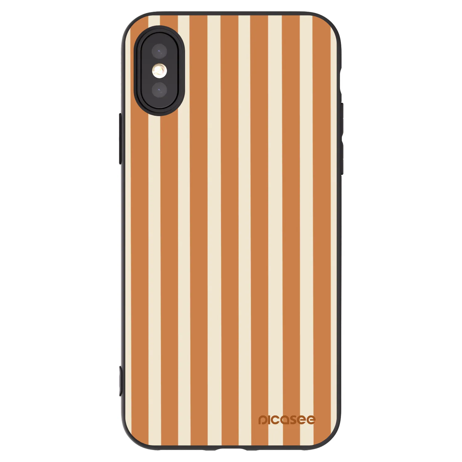 Picasee fekete szilikon tok az alábbi mobiltelefonokra Apple iPhone X/XS - Orange lines