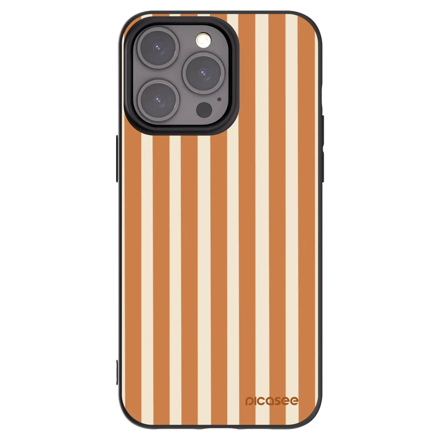 Picasee fekete szilikon tok az alábbi mobiltelefonokra Apple iPhone 15 Pro Max - Orange lines