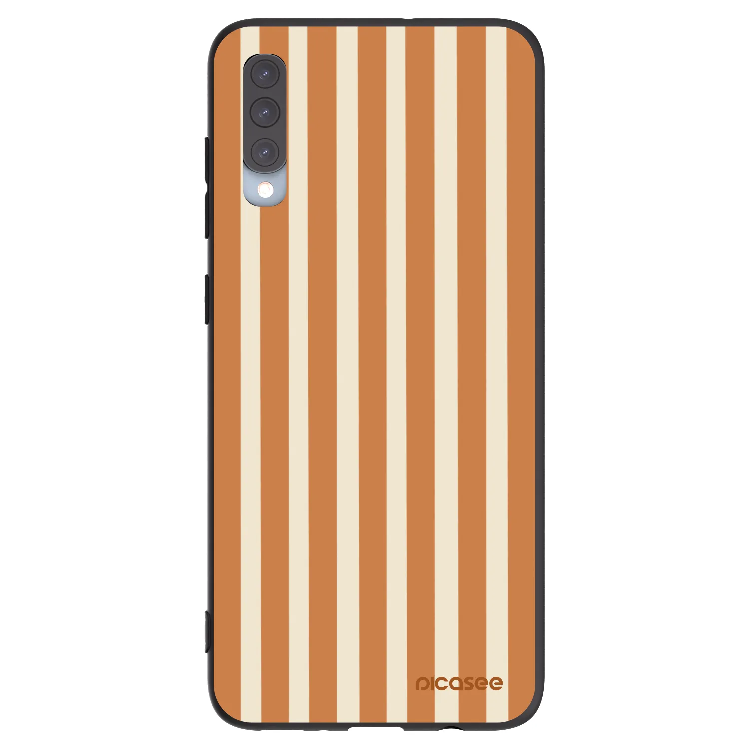Picasee fekete szilikon tok az alábbi mobiltelefonokra Samsung Galaxy A70 A705F - Orange lines