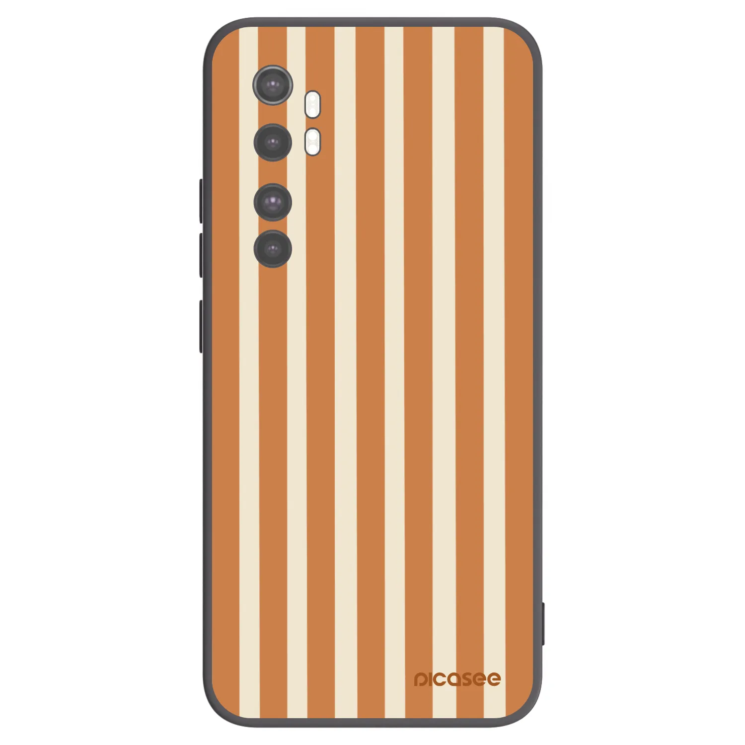 Picasee fekete szilikon tok az alábbi mobiltelefonokra Xiaomi Mi Note 10 Lite - Orange lines