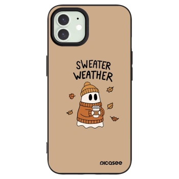 Picasee fekete szilikon tok az alábbi mobiltelefonokra Apple iPhone 12 - Sweater ghost