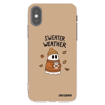 Picasee átlátszó szilikon tok az alábbi mobiltelefonokra Apple iPhone X/XS - Sweater ghost
