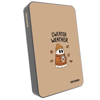 Picasee Powerbank MagSafe 10 000 mAh Szürke - Sweater ghost