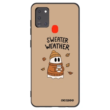 Picasee fekete szilikon tok az alábbi mobiltelefonokra Samsung Galaxy A21s - Sweater ghost