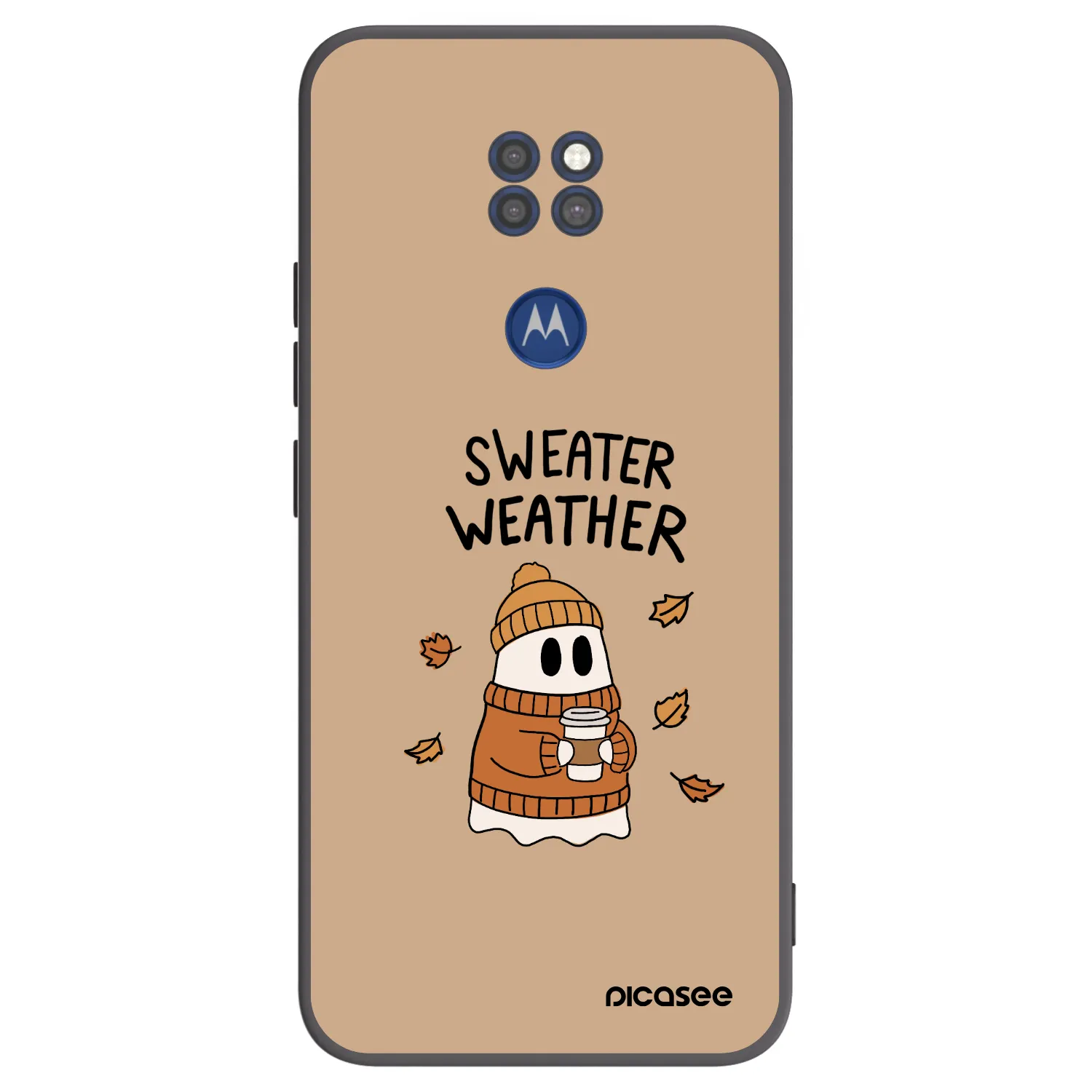 Picasee fekete szilikon tok az alábbi mobiltelefonokra Motorola Moto G9 Play - Sweater ghost