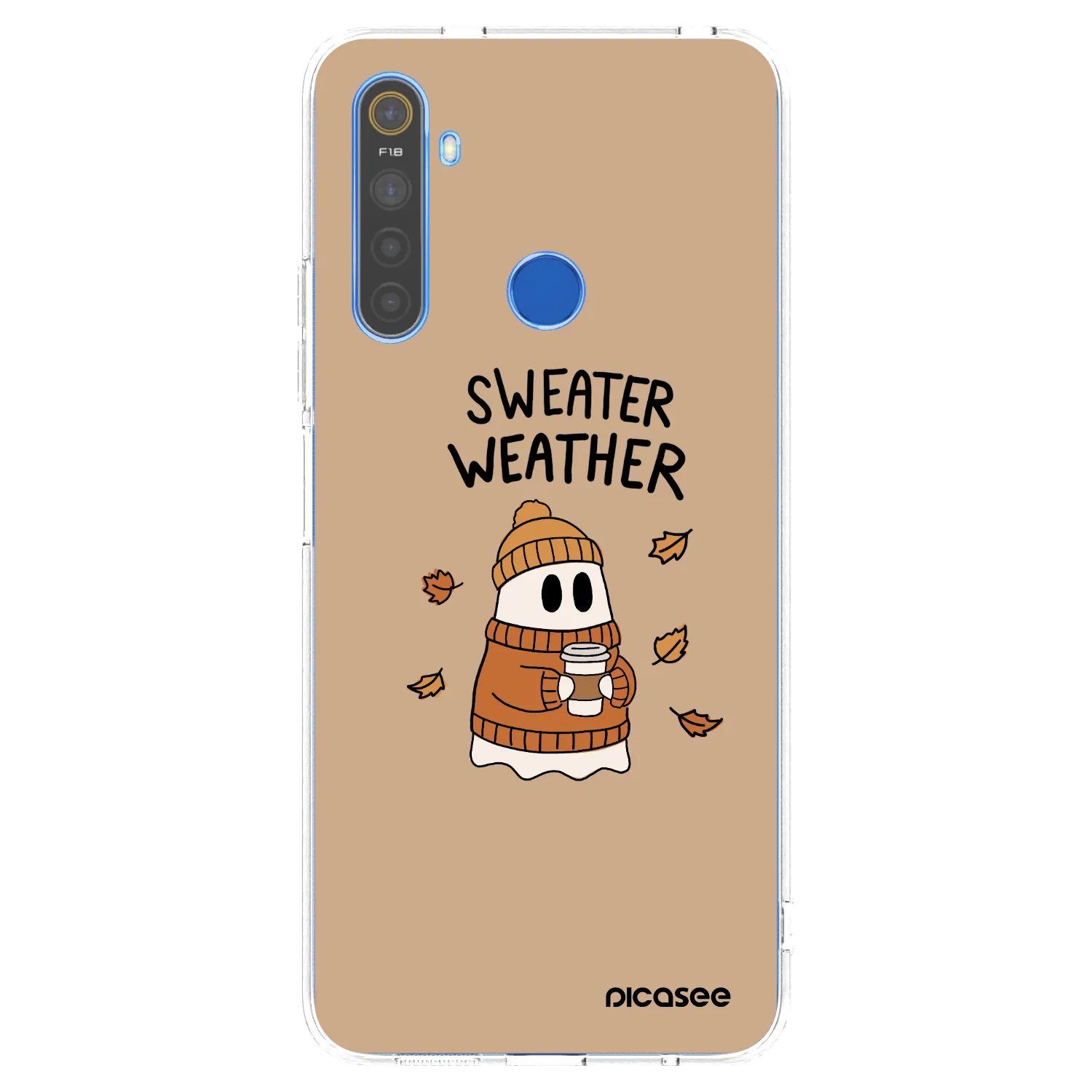 Picasee átlátszó szilikon tok az alábbi mobiltelefonokra Realme 5 - Sweater ghost
