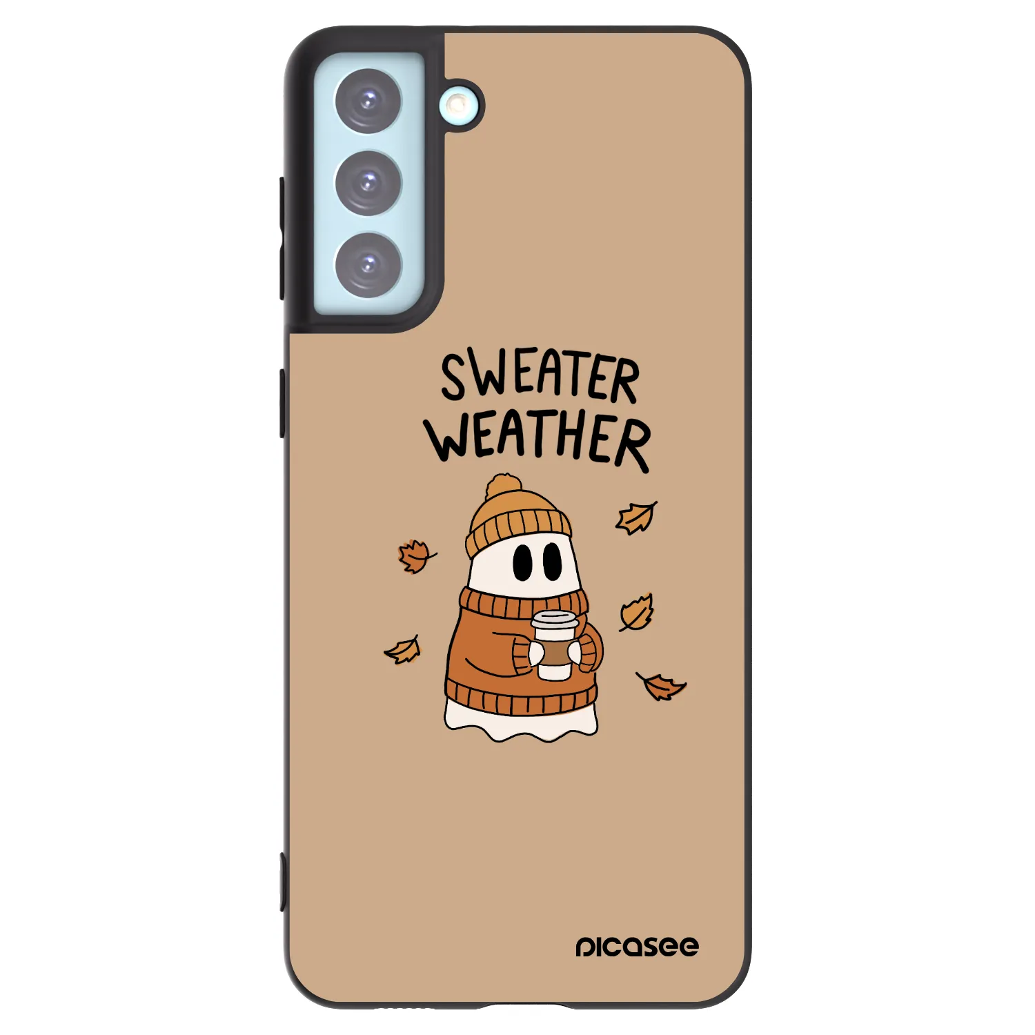 Picasee fekete szilikon tok az alábbi mobiltelefonokra Samsung Galaxy S21+ 5G G996F - Sweater ghost